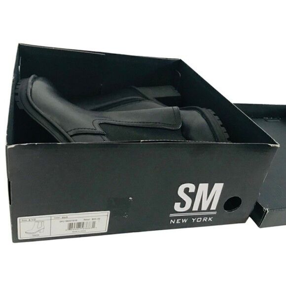 New! Faux Leather Chunky Block Heel Lug Sole Platform Veda Hiker Moto Boots - Picture 8 of 9